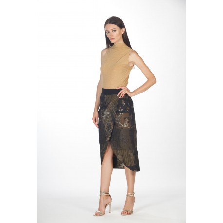 Wrap jacquard skirt