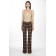 Checked flared trousers