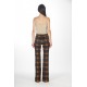 Checked flared trousers