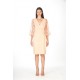 Elegant dress in peach cadì