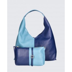 Borsa sacca grande con pochette in pelle