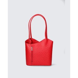 Borsa in vera pelle con manici convertibili a zaino
