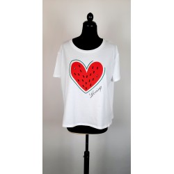 T-shirt cuore con pietre