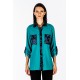 Camicia verde con dettagli jacquard