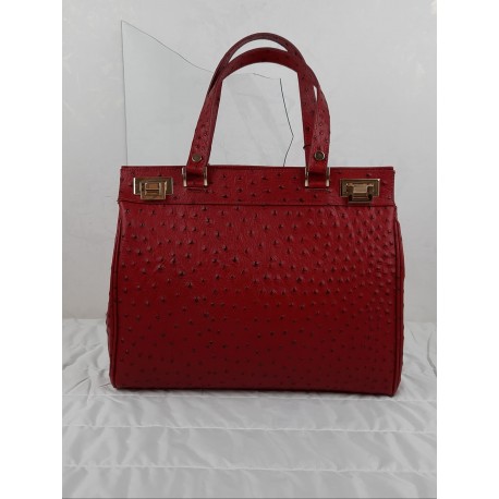 Handbag in dotted effect leather