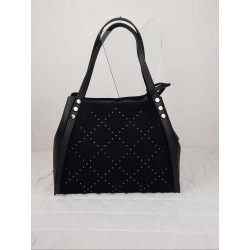 Black leather bag with studs