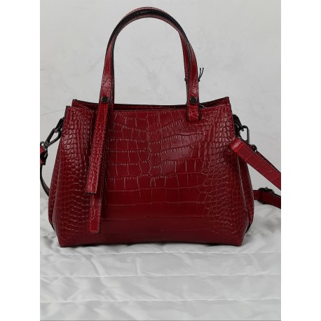 Small bag in crocodile print leather