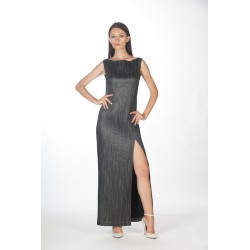 Long lurex dress without sleeves