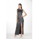 Long lurex dress without sleeves