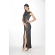 Long lurex dress without sleeves