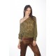 Olive green silk tunic