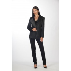 Asymmetric lapel lurex jacket